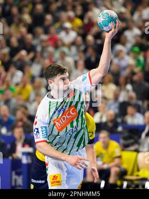 Kay SMITS (MD) action, final, Rhein-Neckar Loewen (RNL) vs SC Magdeburg (MD) 36:24 NS, il 16th aprile 2023 Handball DHB Cup Final Four 2023, dal 15th aprile al 16th aprile 2023 a Koeln/Germania. Foto Stock