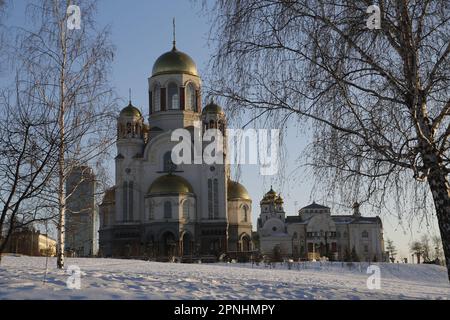 Chiesa sul sangue in onore di tutti i Santi risplendente in Terra russa, Храм-на-Крови́ во и́мя Всех святы́х, Ekaterinburg, Russia Foto Stock