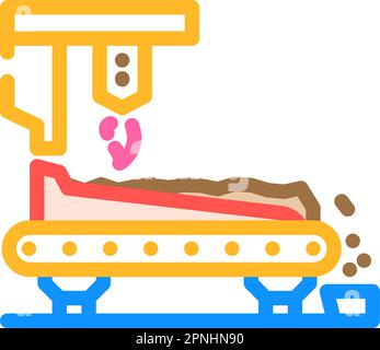 disegno vettoriale icona colore produzione acciaio impianto sinterizzato Illustrazione Vettoriale