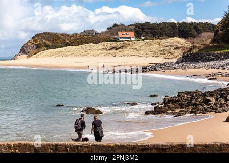 Caldey Island, Ynys Pyr, Priory Bay Beach, Pembrokeshire Galles UK Foto Stock