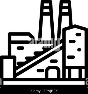 disegno vettoriale icona linea di produzione acciaio impianto di coking Illustrazione Vettoriale