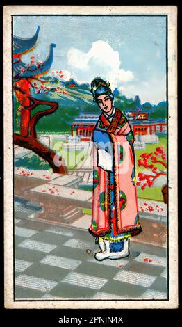 Carta da sigaretta cinese vintage , epoca pre-comunista Foto Stock