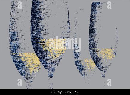 Flauti di Champagne con champagne si vede in un'immagine vettoriale astratta Illustrazione Vettoriale