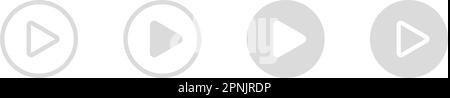 Icone Web dei pulsanti di riproduzione bianchi impostate. Interfaccia multimediale video e musicale piatta. Illustrazione con isolamento vettoriale Illustrazione Vettoriale