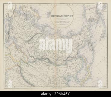Impero russo secondo Kiepert. Siberia e Asia centrale. Mappa SWANSTON 1860 Foto Stock