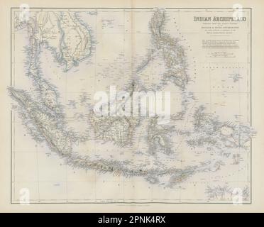 Arcipelago indiano. Indie Orientali Indonesia Filippine Malesia SWANSTON mappa 1860 Foto Stock