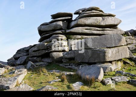 Rough Tor and Showery Tor, Bodmin Moor, Cornwall, Regno Unito Foto Stock