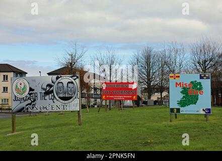 Free Derry Corner su Lecky Road a Derry Foto Stock