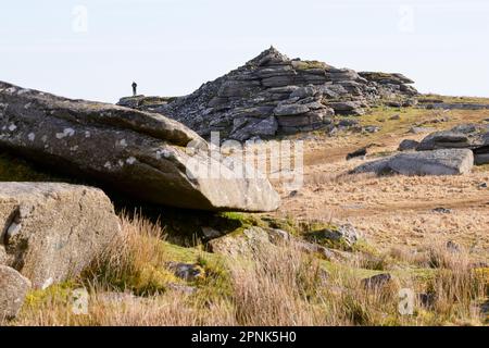 Rough Tor and Showery Tor, Bodmin Moor, Cornwall, Regno Unito Foto Stock