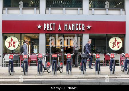 Una filiale di Pret A Manger nel centro di Londra. Foto Stock