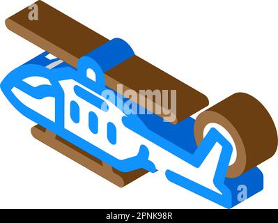 illustrazione del vettore icona isometrica del crimine dell'elicottero della polizia Illustrazione Vettoriale