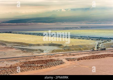 Depositi di solfuro di rame in una miniera di rame in Cile Foto Stock