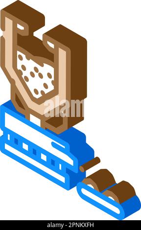 illustrazione del vettore icon isometrico della produzione di acciaio per forni dri Illustrazione Vettoriale