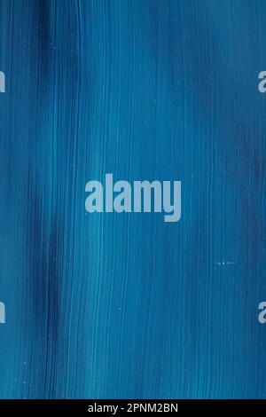 Sfondo astratto. Ampi tratti con un coltello per palette e un pennello blu. Foto Stock