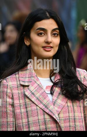 Nikkita Chadha arriva allo screening speciale della società educata, Curzon Mayfair, Londra, Regno Unito. Foto scattata il 19th aprile 2023. Credit: Vedi li/Picture Capital/Alamy Live News Foto Stock