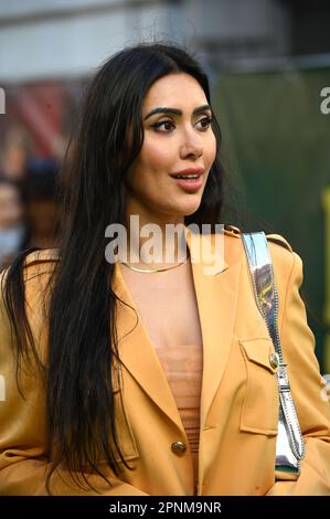 Nisha Aaliya arriva allo screening speciale della società educata, Curzon Mayfair, Londra, Regno Unito. Foto scattata il 19th aprile 2023. Credit: Vedi li/Picture Capital/Alamy Live News Foto Stock