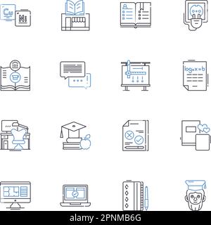 Collezione di icone della linea delle tende della finestra. Rivestimenti, tende, tendaggi, filtri, Schermate, vettore di privacy e illustrazione lineare. Luce del sole, arredamento Illustrazione Vettoriale