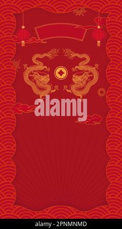 Poster per l'anno del Drago in Cina Illustrazione Vettoriale