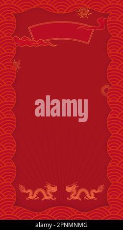 Poster per l'anno del Drago in Cina Illustrazione Vettoriale