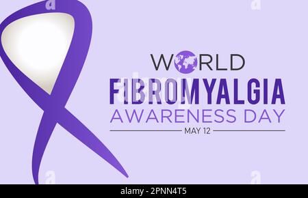 Giornata mondiale di sensibilizzazione sulla fibromialgia. Maggio 12. Illustrazione vettoriale sul tema della fibromialgia mondiale e della sindrome da fatica cronica banner des giorno di consapevolezza Illustrazione Vettoriale