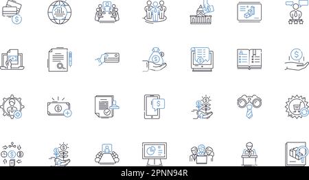 Collezione di icone della linea di fiducia dell'azienda. Sicurezza, fiduciario, attivo, Immobiliare, investimenti, Integrità, vettore di protezione e illustrazione lineare Illustrazione Vettoriale