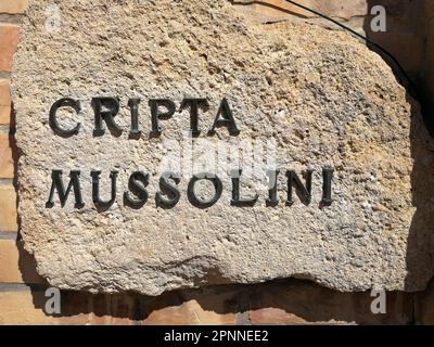 Italia, Emilia Romagna, Predappio, cripta Mussolini Foto Stock