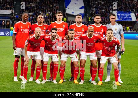 Milano, Italia - 19 aprile 2023 formazione (SL Benfica) in occasione della UEFA Champions League, quarti di finale, 2nd tappa di calcio tra FC Internazionale e SL Benfica il 19 aprile 2023 allo stadio Giuseppe Meazza di Milano - Foto Luca Rossini / e-Mage Foto Stock