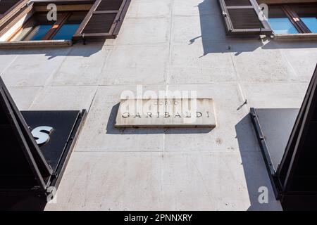 Via corso Garibaldi in Milano, porta Garibaldi e Moscova Foto Stock