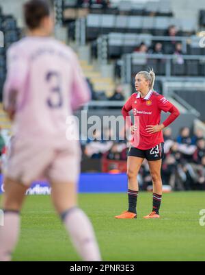 Leigh Sports Village, Leigh, Greater Manchester, Inghilterra. 19th aprile 2023. Alessia RUSSO del Regno Unito, durante il Manchester United Women Football Club V Arsenal Women Football Club al Leigh Sports Village, nella Barclays Women's Super League/Women's Super League. (Credit Image: ©Cody Froggatt/Alamy Live News) Foto Stock