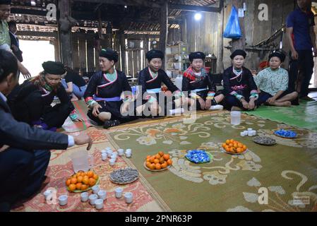 Matrimonio di Giay etnico inMeo Vac. Ha Giang, Vietnam Foto Stock