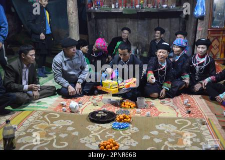 Matrimonio di Giay etnico inMeo Vac. Ha Giang, Vietnam Foto Stock