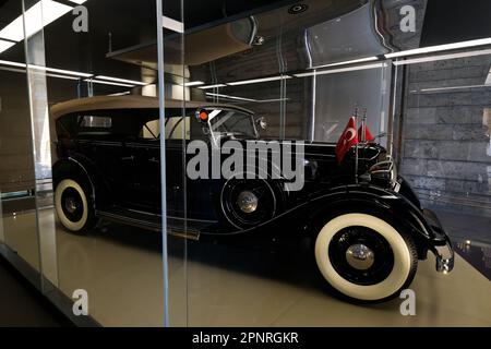 1935 Lincoln Black. Auto privata di Mustafa Kemal Ataturk, fondatore della Repubblica turca. Nel museo auto di Anitkabir. Ankara, Turchia Foto Stock