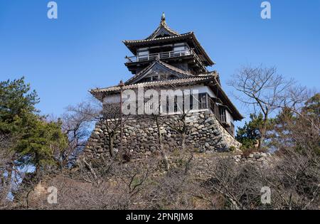 Castello di Maruoka nella prefettura di Fukui, Giappone. Foto Stock