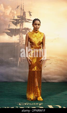 Yara Shahidi partecipa alla prima mondiale di Peter Pan & Wendy, al Curzon Mayfair di Londra. Data immagine: Giovedì 20 aprile 2023. Foto Stock