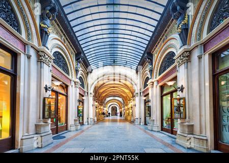 Il Freyung Passage (Palazzo Ferstel), galleria di negozi nel centro di Vienna, Austria. Foto Stock