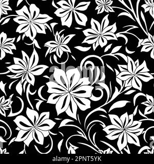 Motivo a ripetizione Arabesque Azalea fiore senza cuciture. Sfondo dell'illustrazione vettoriale Illustrazione Vettoriale