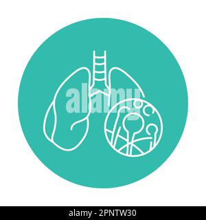 Icona della linea di colore della mucormicosi polmonare. Malattie umane. Pittogramma per pagina web, app mobile, promo. Illustrazione Vettoriale