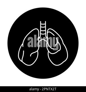 Icona della linea di colore pneumotorace. Malattie umane. Pittogramma per pagina web, app mobile, promo. Illustrazione Vettoriale