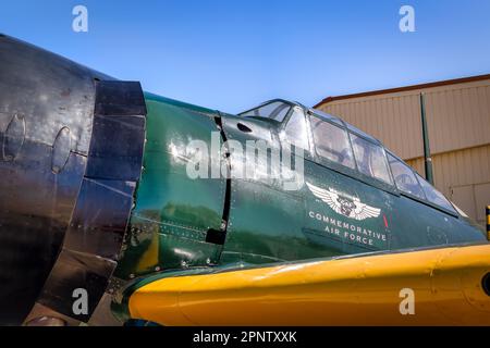 Un Mitsubishi A6M3 Zero, gestito dalla Commemorative Air Force, in mostra al Thunder and Lightning Over Arizona Airshow del 2023 a Tucson, Arizona. Foto Stock