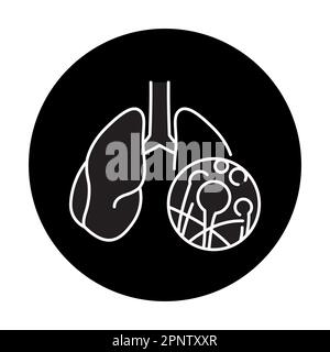Icona della linea di colore della mucormicosi polmonare. Malattie umane. Pittogramma per pagina web, app mobile, promo. Illustrazione Vettoriale