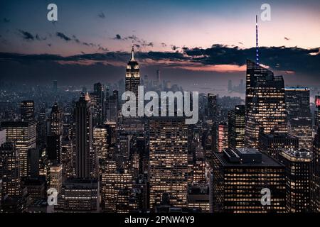 Tramonto a New York City Foto Stock
