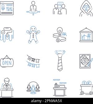 Collezione di icone della linea Wine bar. Vigneto, Sommelier, Vintage, Uvaggio, sughero, Rosa, vettore Chardonnay e illustrazione lineare. Merlot, Cabernet, Pinot Illustrazione Vettoriale