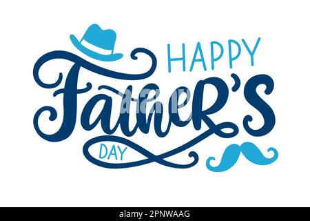 Saluto felice del giorno dei Padri, scritte a mano Illustrazione Vettoriale