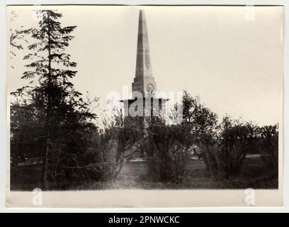 La foto d'epoca mostra un monumento sconosciuto in URSS. Foto Stock
