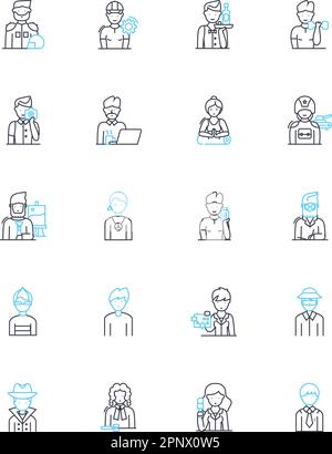 Set di icone lineari di feedback del prodotto. Feedback, recensioni, suggerimenti, opinione, Risposta, Critica, vettore di linea di valutazione e segnali concettuali. Ingresso Illustrazione Vettoriale