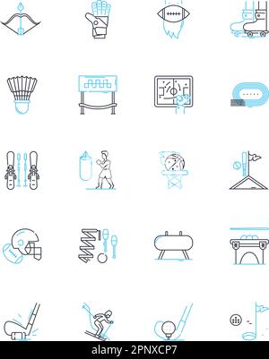 Set di icone lineari di correzione. Recupero, Restauro, Rinnovamento, rigenerazione, resilienza, Wellness, linee armoniche vettoriali e segnali concettuali. Equilibrio, totalità Illustrazione Vettoriale