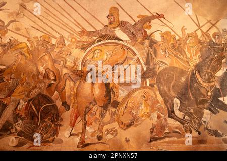 Mosaico Alexander conosciuto anche come Battaglia di Issus mosaico da casa del faun a Pompei Foto Stock