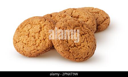 Biscotti freschi. Mazzo di biscotti allo zucchero con isolamento su sfondo bianco con percorso di ritaglio Foto Stock