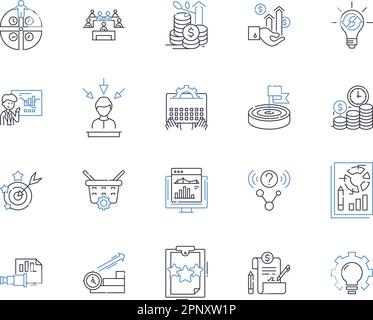 Collezione di icone di linee di intelligenza artificiale. Automazione, apprendimento automatico, robotica, Neural nerks, Big data, Sistemi esperti, linguaggio naturale Illustrazione Vettoriale