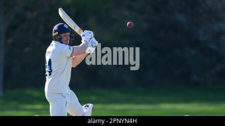 Tom Wood battendo per un Derbyshire 2nd XI contro Nottinghamshire 2nd XI Foto Stock